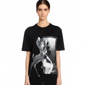 Givenchy x Disney Bambi Graphic Tee Black Riccardo Tisci Size XS EUC!